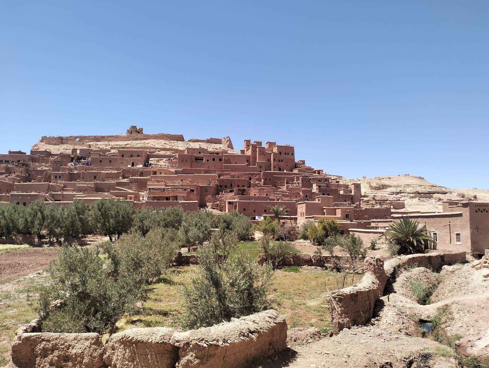 Traditional Berber village in Dades Gorges mud-brick houses