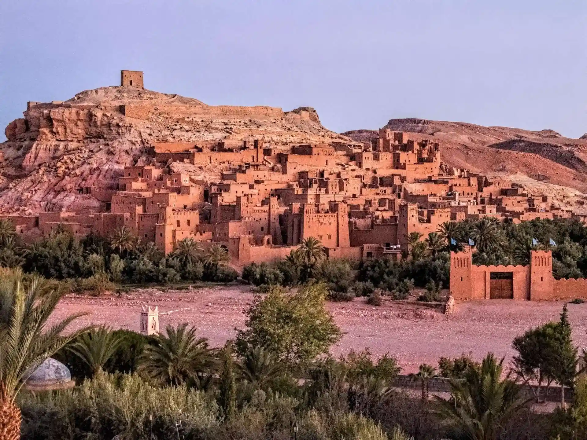 Aït Benhaddou ancient ksar kasbah at golden hour Morocco day trips