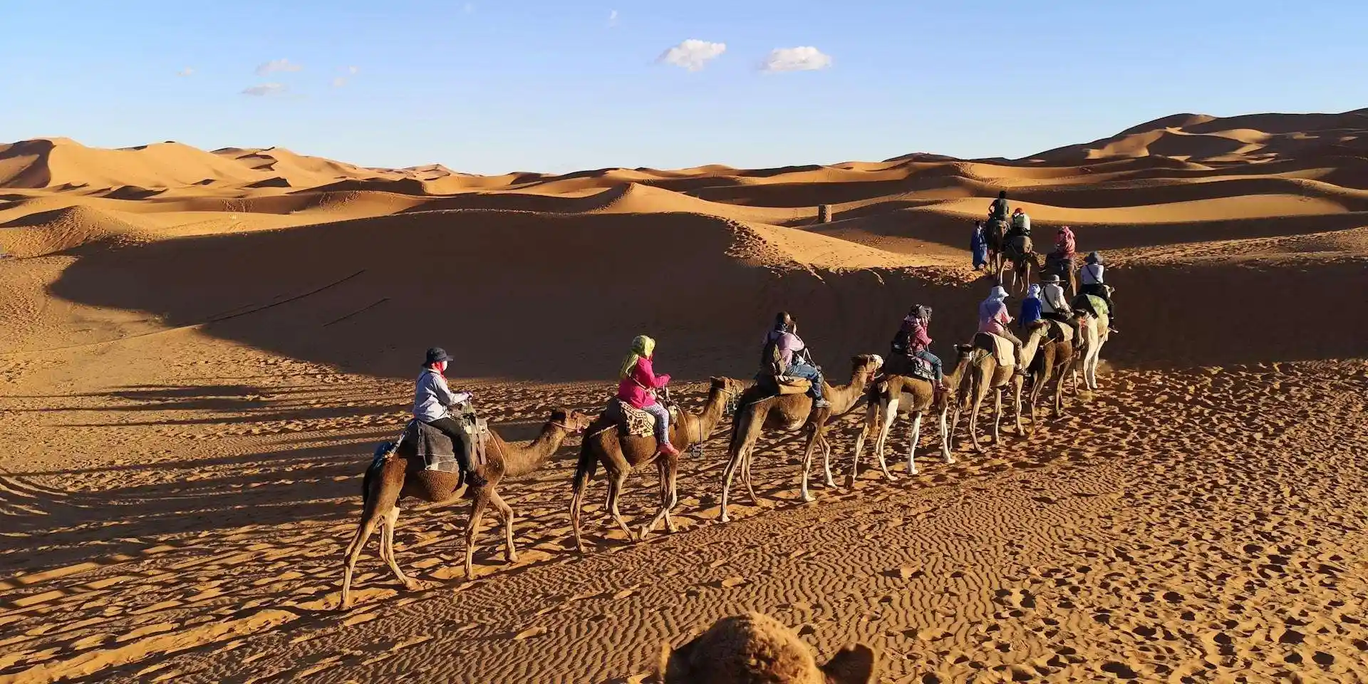 Sahara desert tour camel trek Erg Chebbi dunes Merzouga Morocco