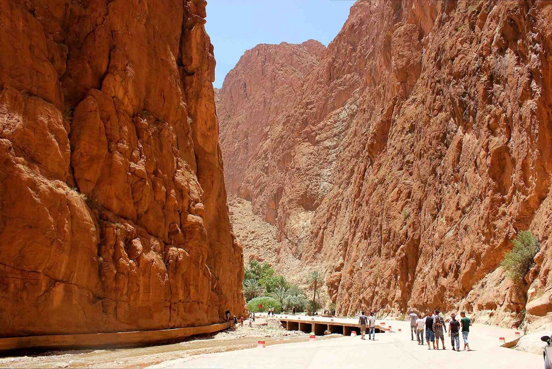 Dades Gorges canyon road with red-orange cliffs
