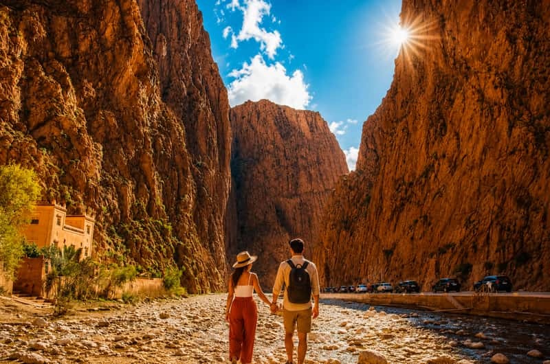 Todra Gorge limestone walls Morocco